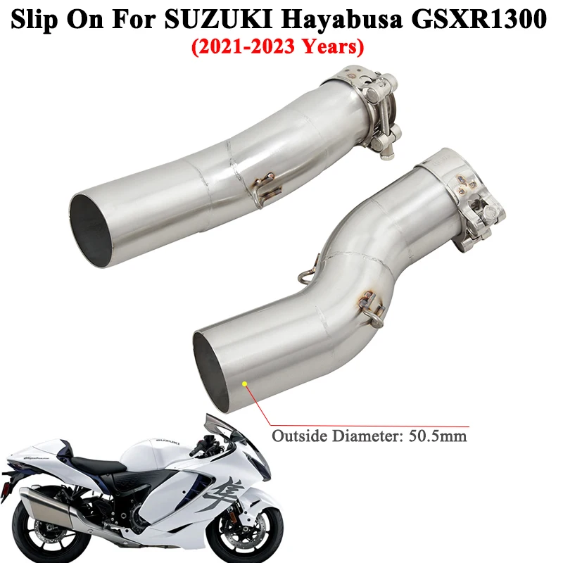 

Motorcycle Exhasut Escape Slip On For SUZUKI Hayabusa GSXR1300 GSXR 1300 2021 2022 2023 Modify Link Pipe Connection 51mm Muffler