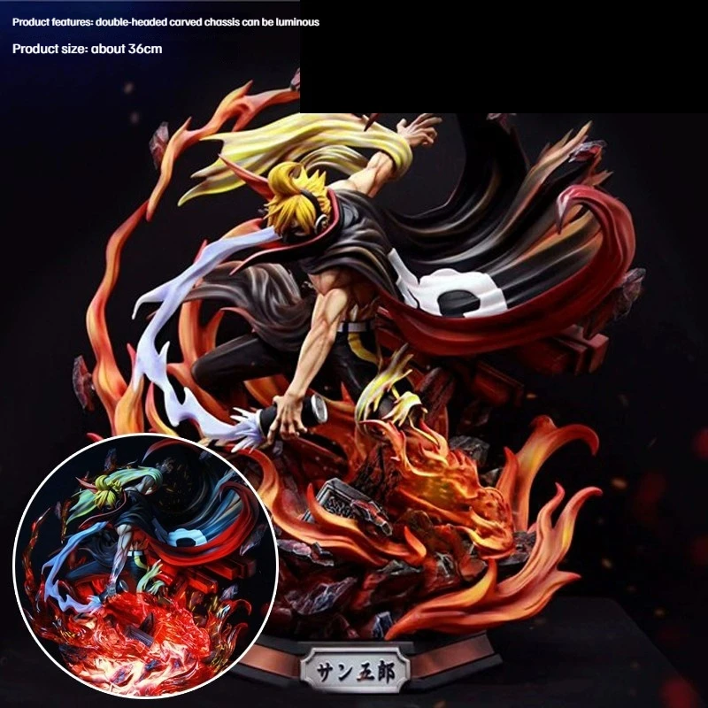 

New 36cm Anime One Piece Sanji Vinsmock Strawhat Pirates Gk Battle Scene Mode Luminous Action Figure Model Statue Collection Toy