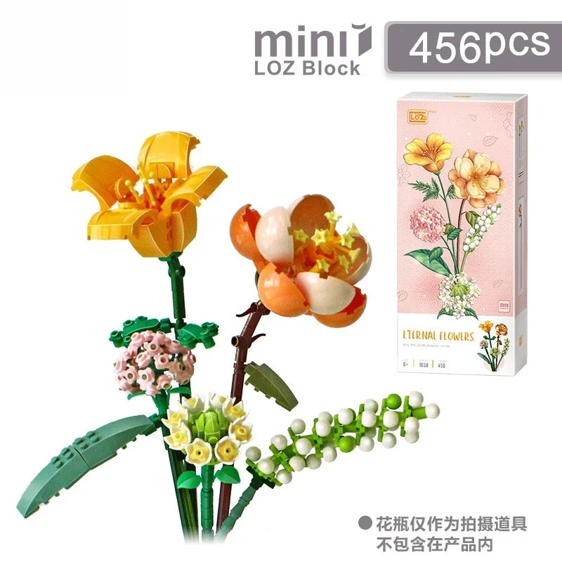Nuove squisite rose romantiche fiori girasoli narcisi giardini casa blocchi modello classico mini set di mattoni kit per bambini