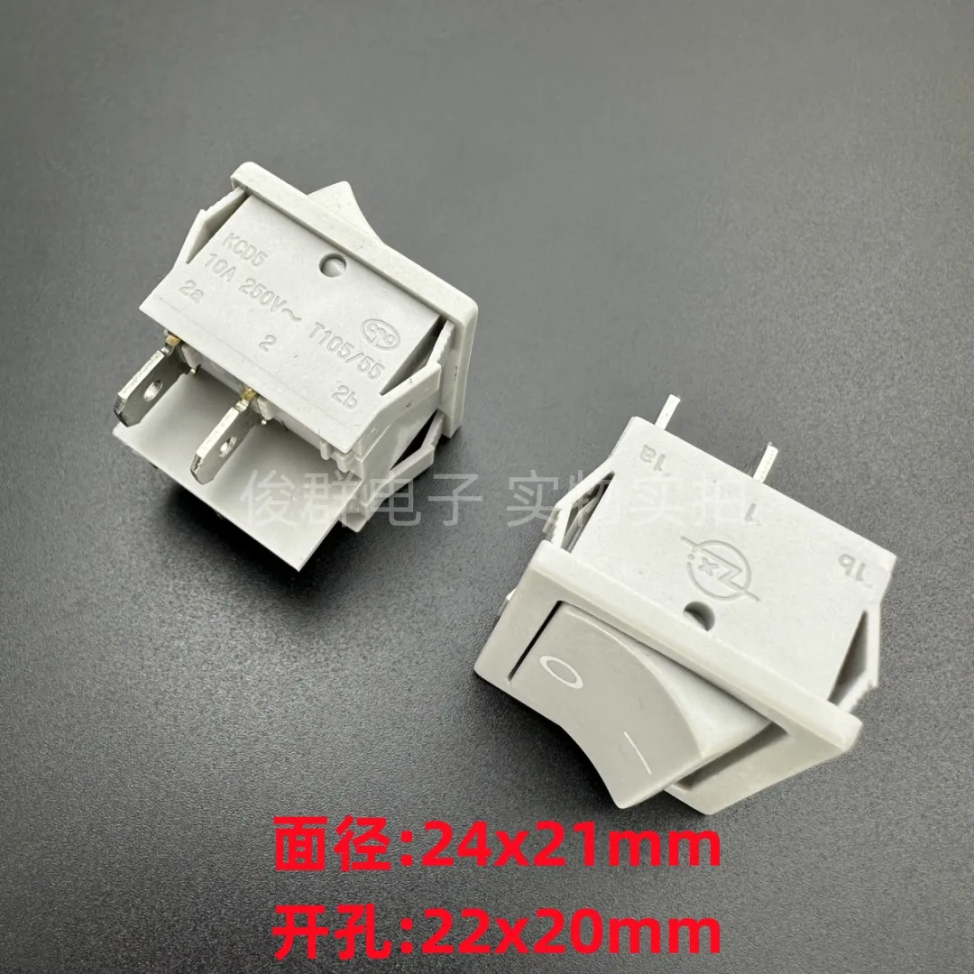 10pcs/ KCD5-201 rocker boat power switch boat button 4 feet 2 gear 10A250V button