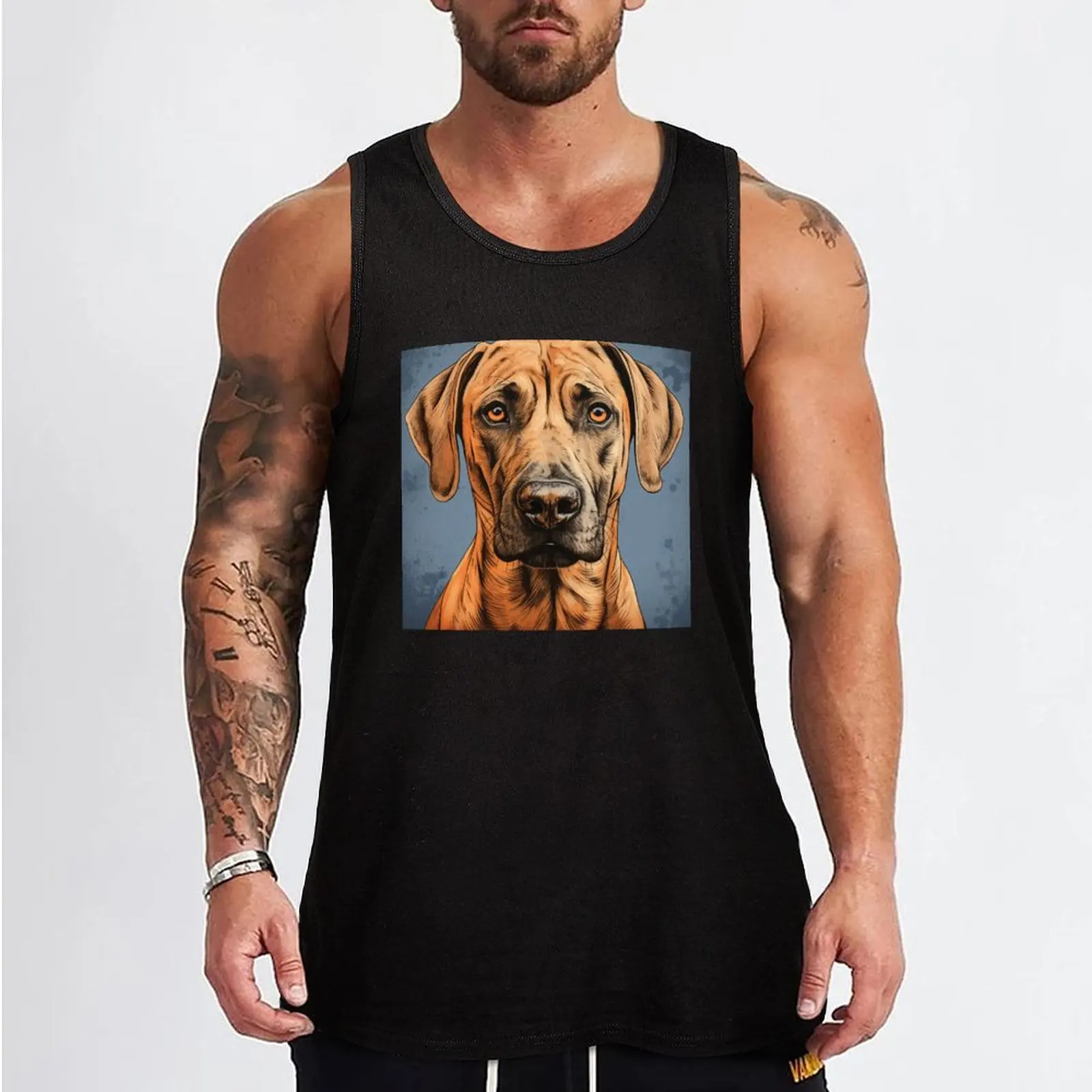 Boundless Energy, The Spirited Rhodesian Ridgeback Tank Top Bodybuilding clothing man muscle t-shirt Men's gym t-shirts