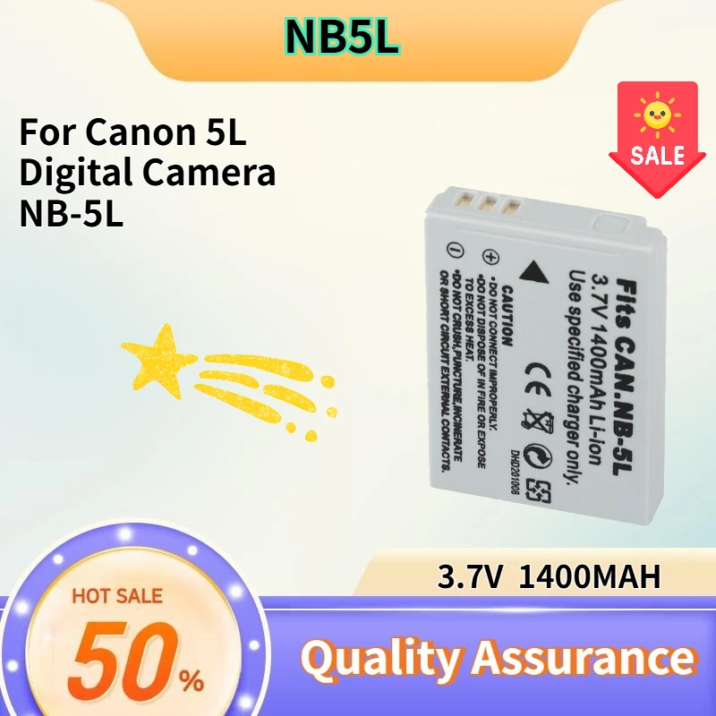 3.7V 1400mAh Rechargeable Lithium Ion Battery NB5L NB-5L Replacement For Canon Digital Camera
