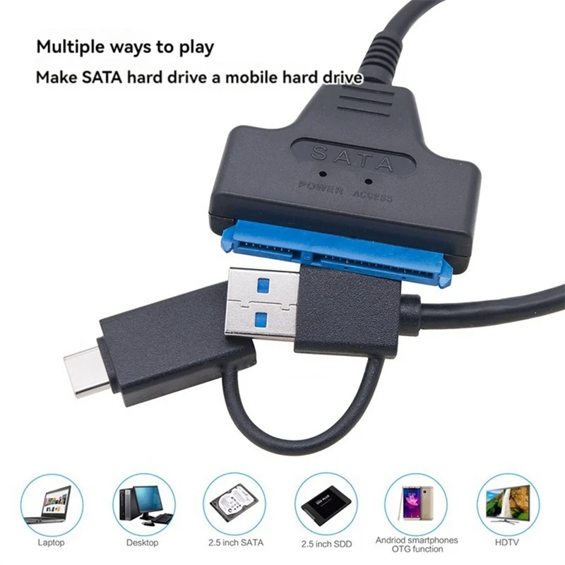 USB 3.0 To SATA Cable USB C Hard Drive Adapter Cable For 2.5 Inche Hard Drive Adapter Cable Computer Connector Converter