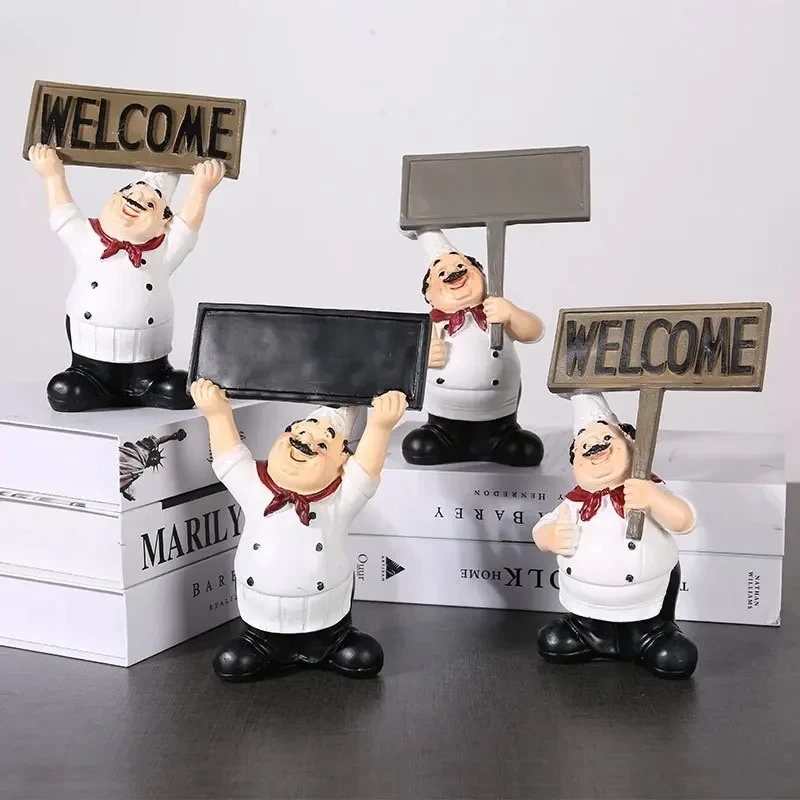 Bearded Chefs Creative Figures Statue Desk Decoration Professional Chef Character Resin Sculpture Ornaments Modern Home Decor
