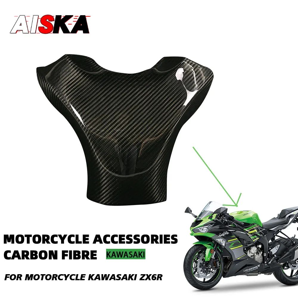 ZX6R Motorcycle Accessories Real Full Carbon Fiber Oil Fuel Gas Tank Cover Guard Protection For KAWASAKI Ninja ZX 6R 2019 - 2024