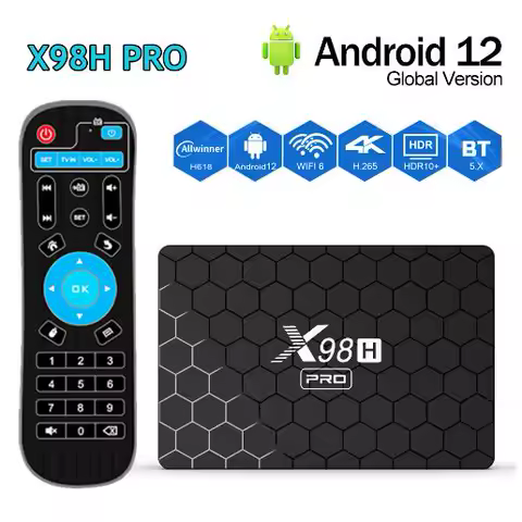 X98H Pro Smart TV Box 6K 2.4&amp;5G WiFi6 BT 1000M LAN Google Voice Assistant Android 12.0 Allwinner H618 TV Box Set Top Box PK T95