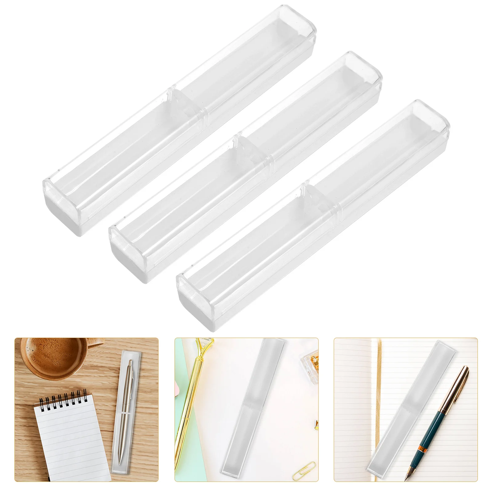 

12 Pcs Plastic Pen Box Case Storage Display Container for Adults Fountain Boxes