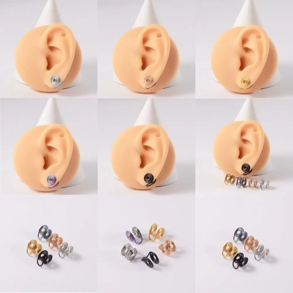 Boucles d'Oreilles à Pression Gonflable en Acier Inoxydable, Manchette d'Oreille en Spirale, Cartilage, Accessoire de Bijouterie, Non Piercing