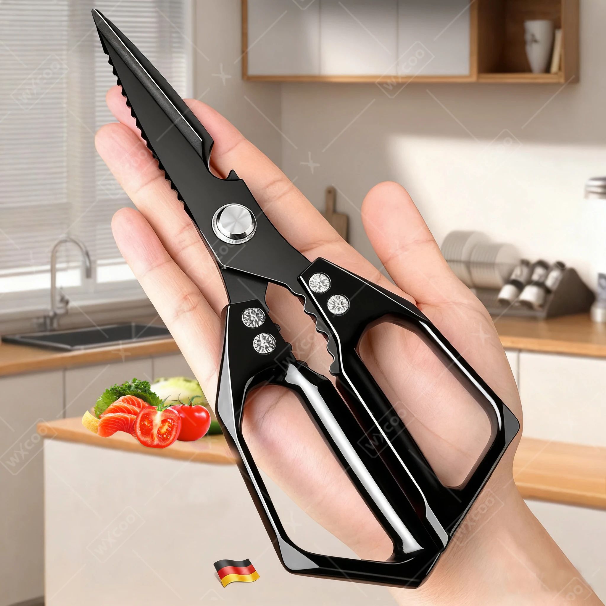 WXCOO SK5 Kitchen Scissors Multi-Purpose Japanese Household Heavy-Duty Stainless Steel Chicken Bone Easy to Clean Shears