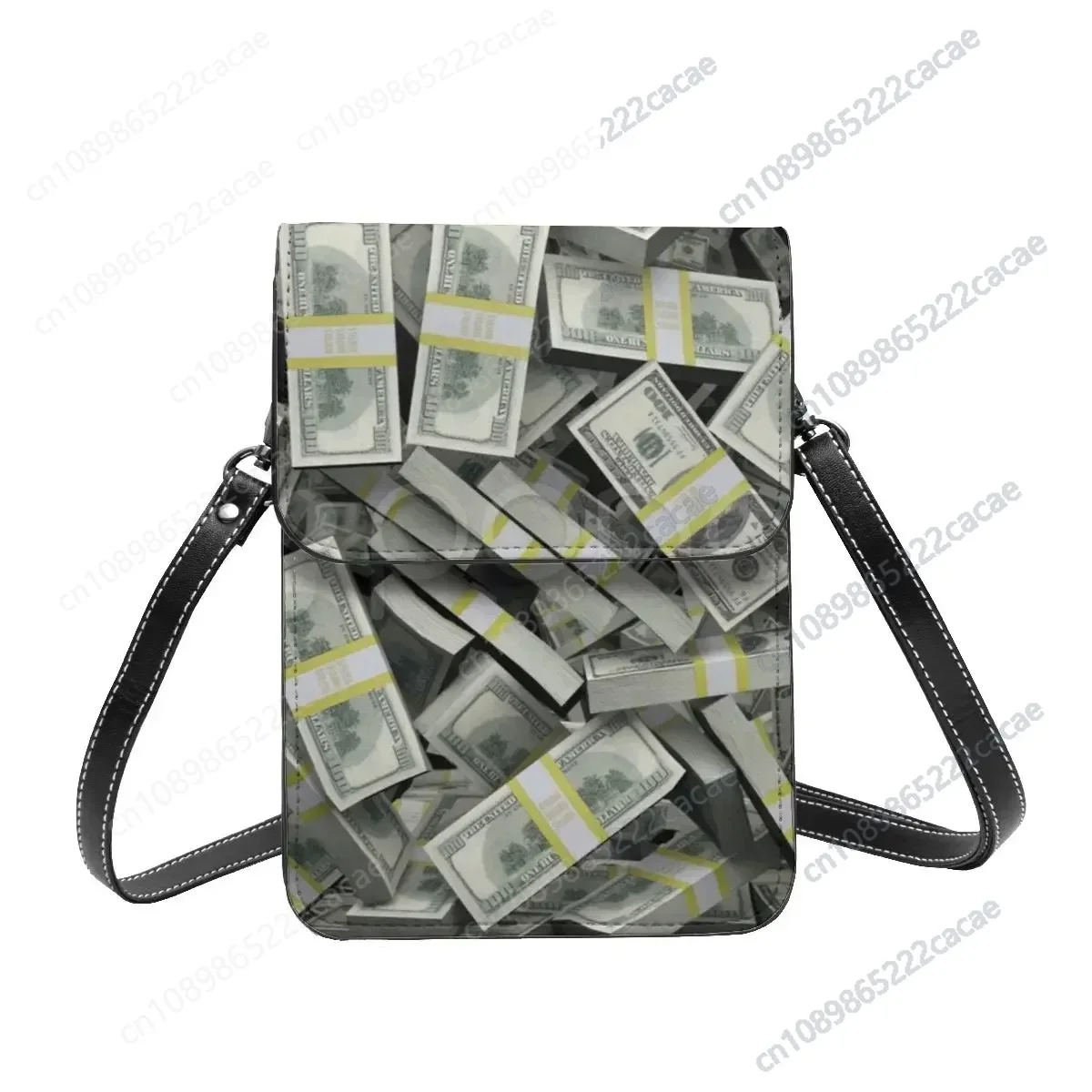 Cheddar Unmarked Bills Dollar Shoulder Bag American Currency Female Bulk Mobile Phone Bag Retro Leather Shopping Bags