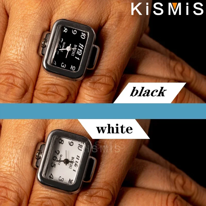 ساعة KISMIS الإبداعية الدائري، سبيكة شل إصبع التعميم الهاتفي زوجين ووتش للرجال والنساء، جديد حار بيع