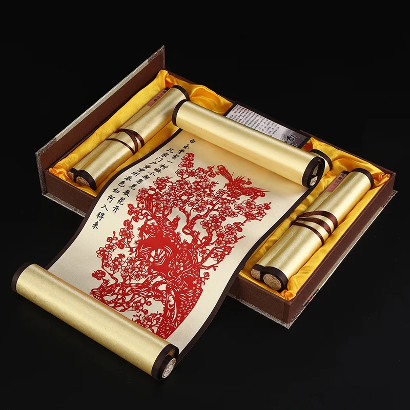 Paper-cut hanging paintings, silk decorative  Chinese style special gifts handicrafts scrolls