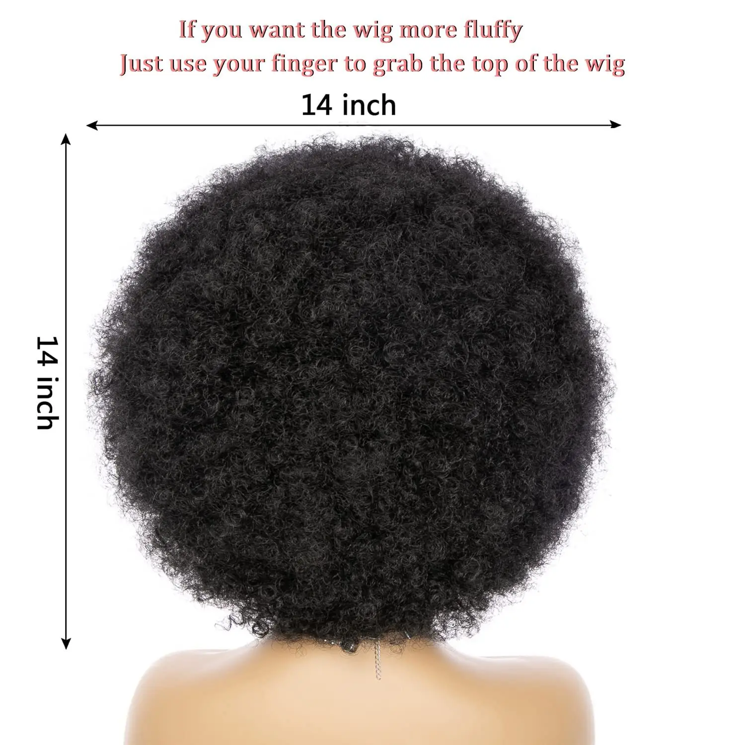 African lady's synthetic wig headpiece - fluffy small curly afro hairstyle Afro Wig - Halloween