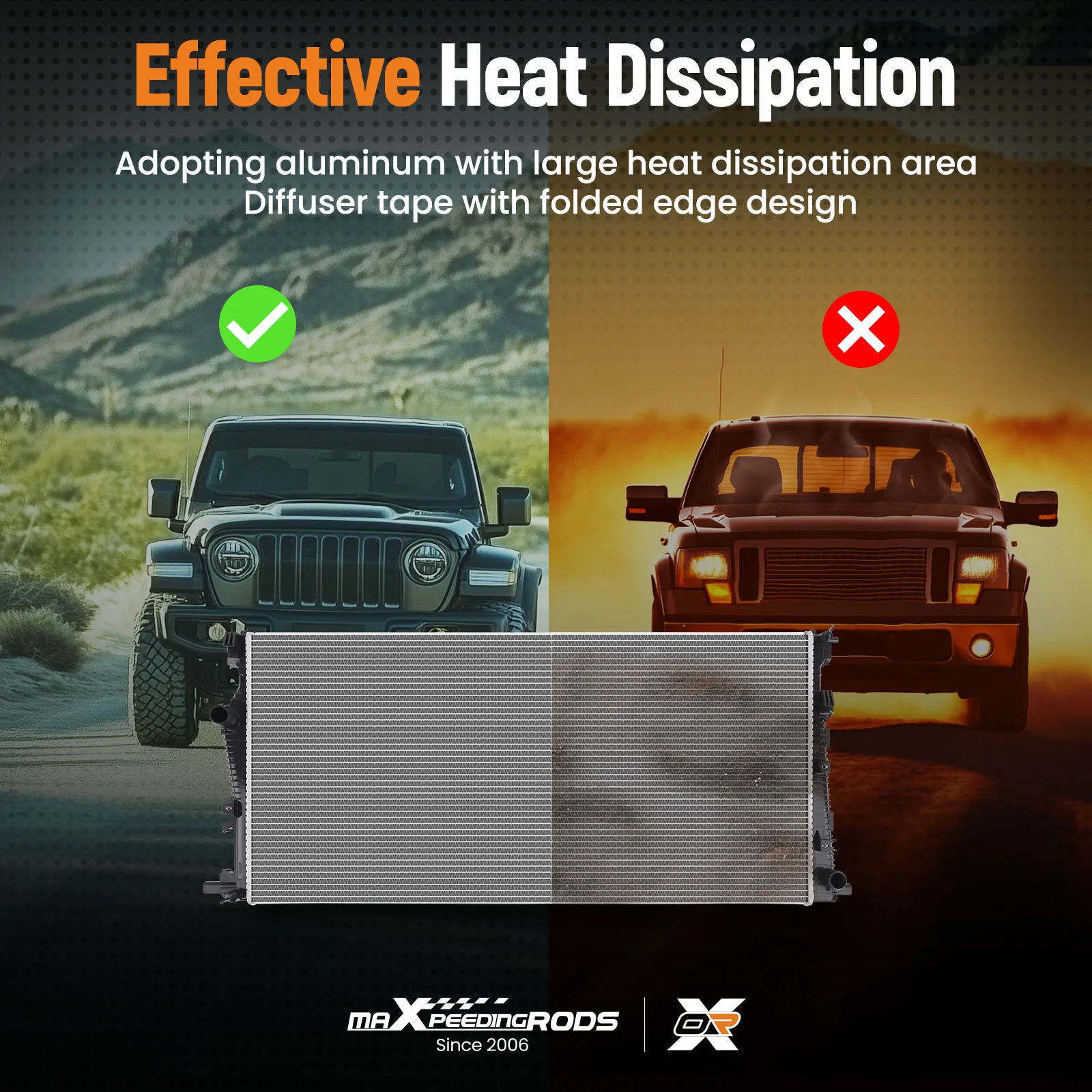 Aluminum Radiator For Jeep Cherokee 2.4L & 3.2L CSF3760 68229290AA 2014-2018
