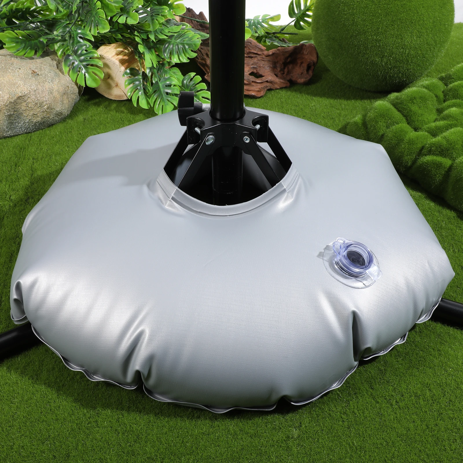 Water-filled Base Fillable Beach Sand Bag Anchor Umbrella Stand Holder Flagpole Bases PVC Foldable Storage Easy Install Carry