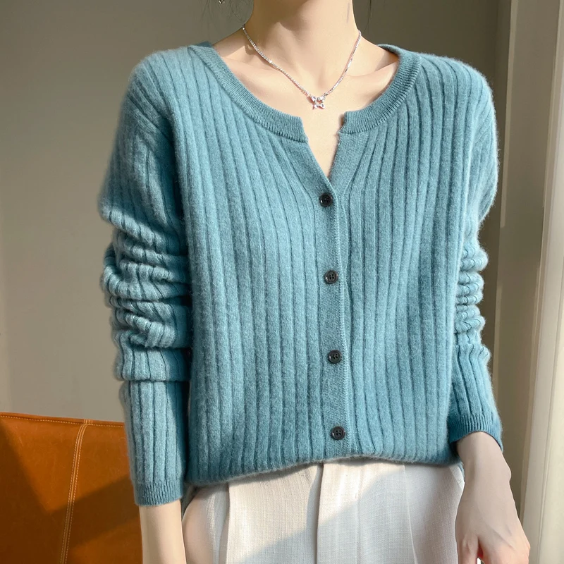 2024 Spring and Autumn New Cashmere Cardigan Coat Female Knitted Cardigan Women Cashmere Cardigan Sweater