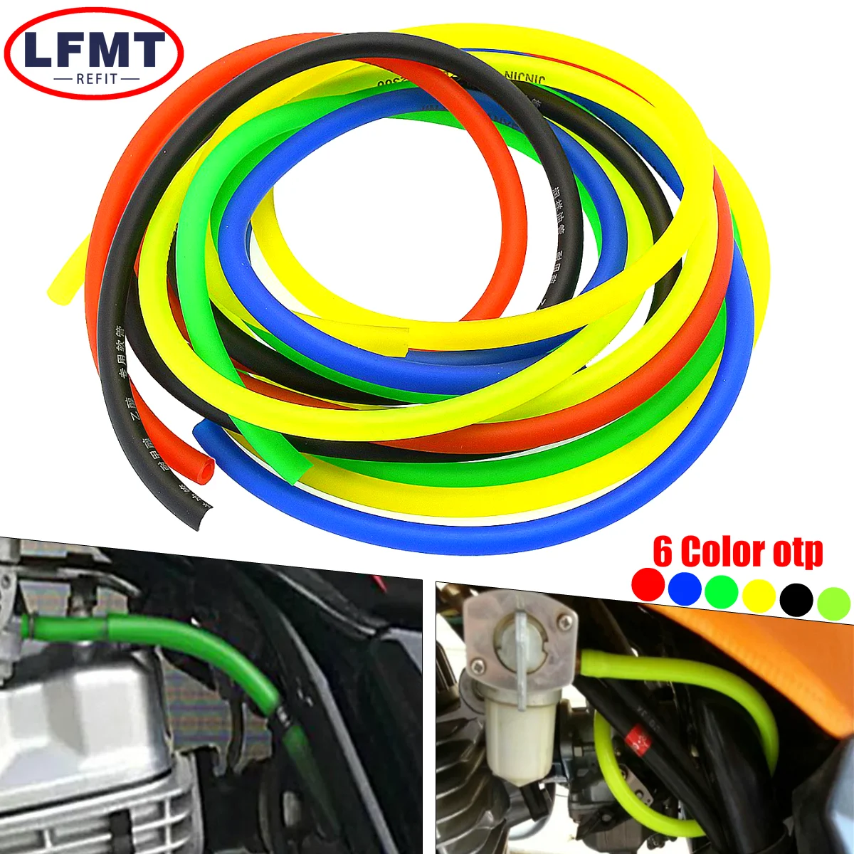 1M/3M/5M Meter 6 Color Motorcycle Universal Parts Hose Petrol Fuel Line Pipe Tube For Dirt Bike ATV Quad Minimotor Scooter Etc