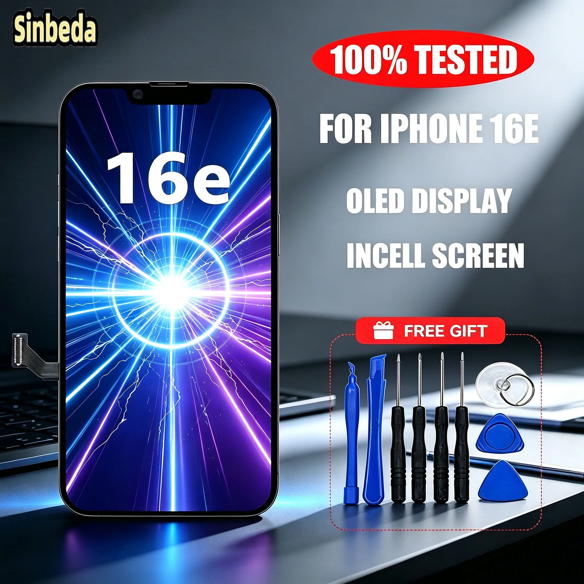 Oled Incell Display For IPhone 16E 16e 3D Touch Digitizer Assembly Lcd Screen Replacement Pantalla With Repair Tool Sets