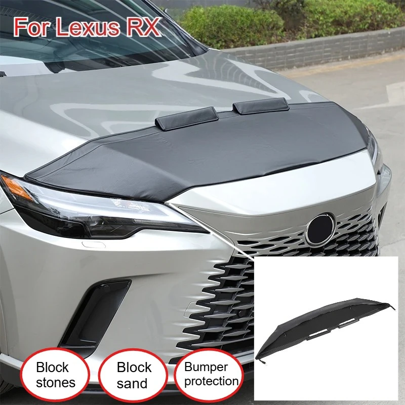 

For Lexus RX300 2023+Car Bonnet Hood Bra Leather Black Car Hood Sand and Stone Deflector Protection Cover Car Accessories