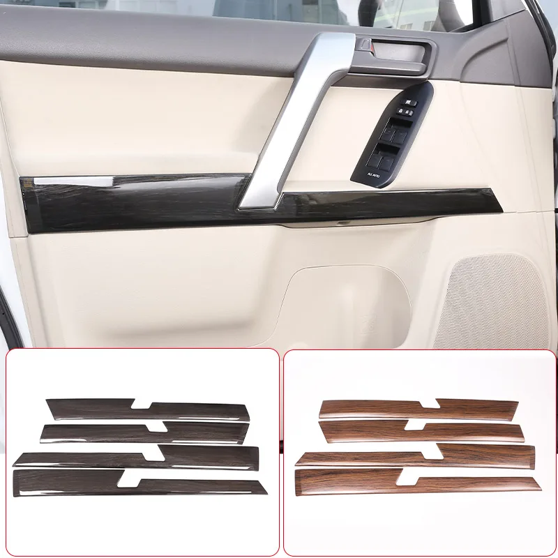 

4 Pcs Black Wood Grain For Toyota Land Cruiser Prado FJ150 150 2010-2018 Car ABS Interior Door Decoration Panel Trim Accessories