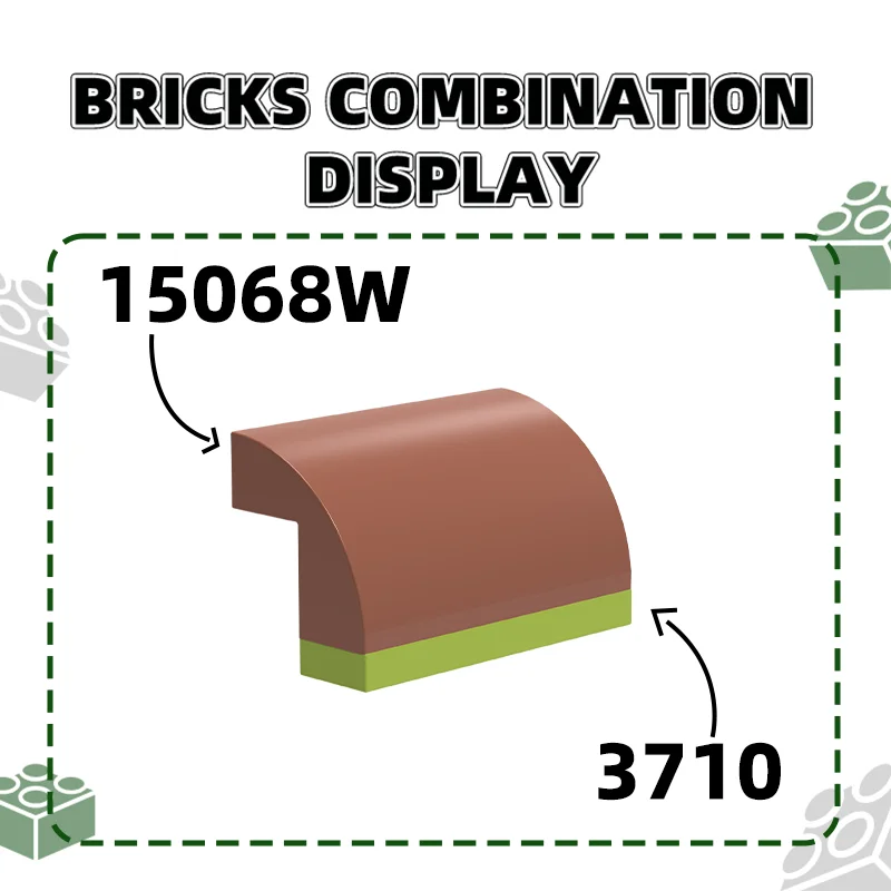 WANGE 37Pcs/Lot 15068W Curved corner four holes Bulk Small Building Blocks Assembly Compatible DIY Toy Parts Gift Box
