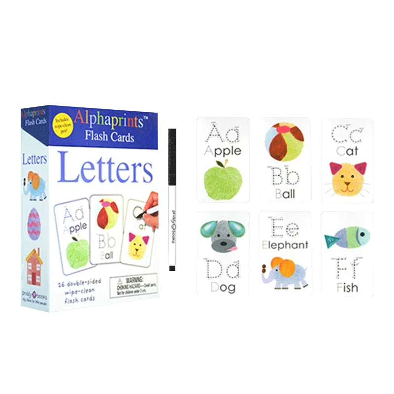 Alphaprints Wipe Clean Flash Cards Letters, Children's aged 2 3 4 5 English Learning Letters and Words Cards books 9780312521899