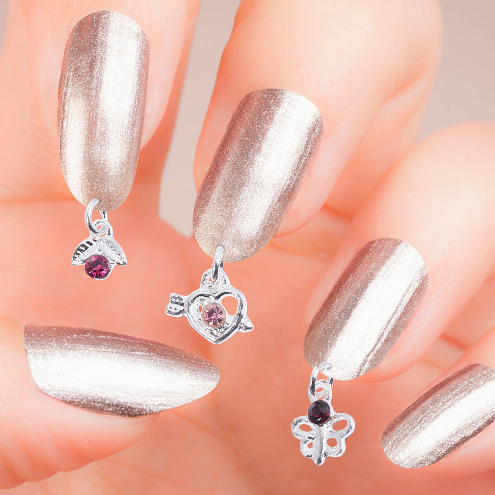 

24pcs Nail Charm Pendant Set Lightweight Portable Nail Art Hand Drill Tool Acrylic Dangle Accessories Perfect Gift Manicurist