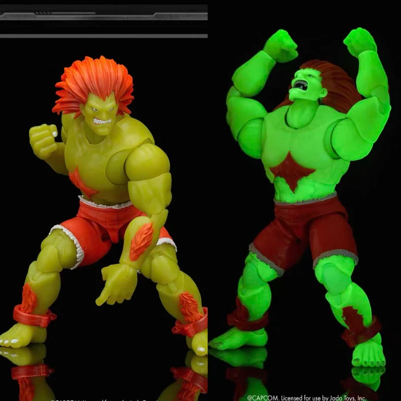 

Jada Toys 1/12 Street Fighter II Blanka Glow in the Dark Action Figure 6" Video Game Collectible Model Anime Movable Joints Gift