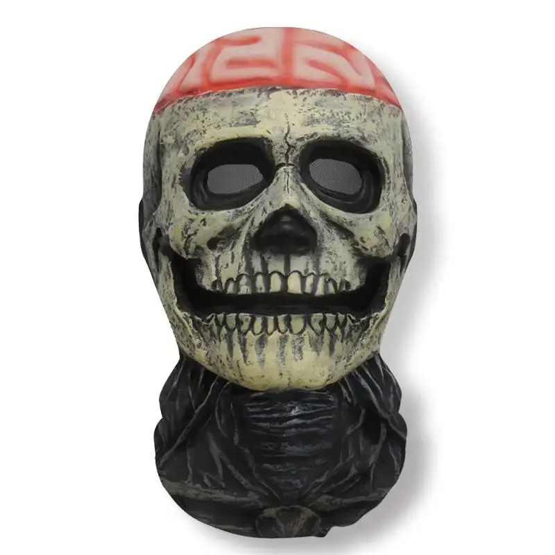 Halloween Geistergesicht 3D-gedruckte Maske Stretch Mesh Vollgesichtsmaske Schädel Kopfschmuck Lustige Party Halloween Horror Cosplay Requisiten