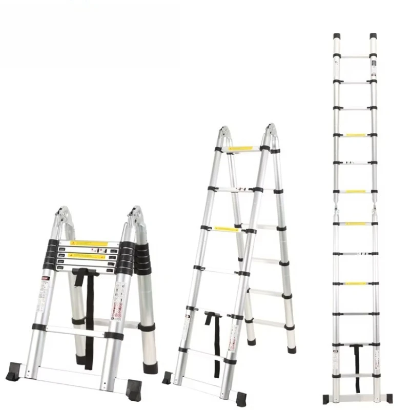 

Wholesale Aluminum Folding Telescopic Ladder With Hinge Foldable Ladder for Garden