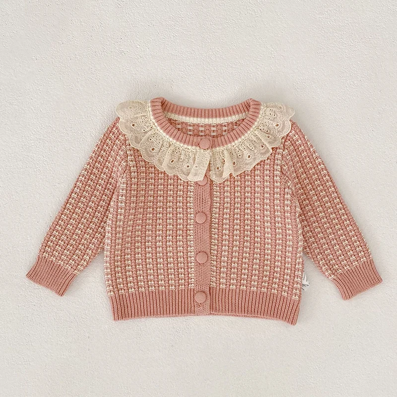 ربيع جديد 2026 0-3 سنوات ملابس الأطفال الحياكة طفل رضيع فتاة الحياكة سترة سترة الوليد الطفل الفتيات سترة معطف #5