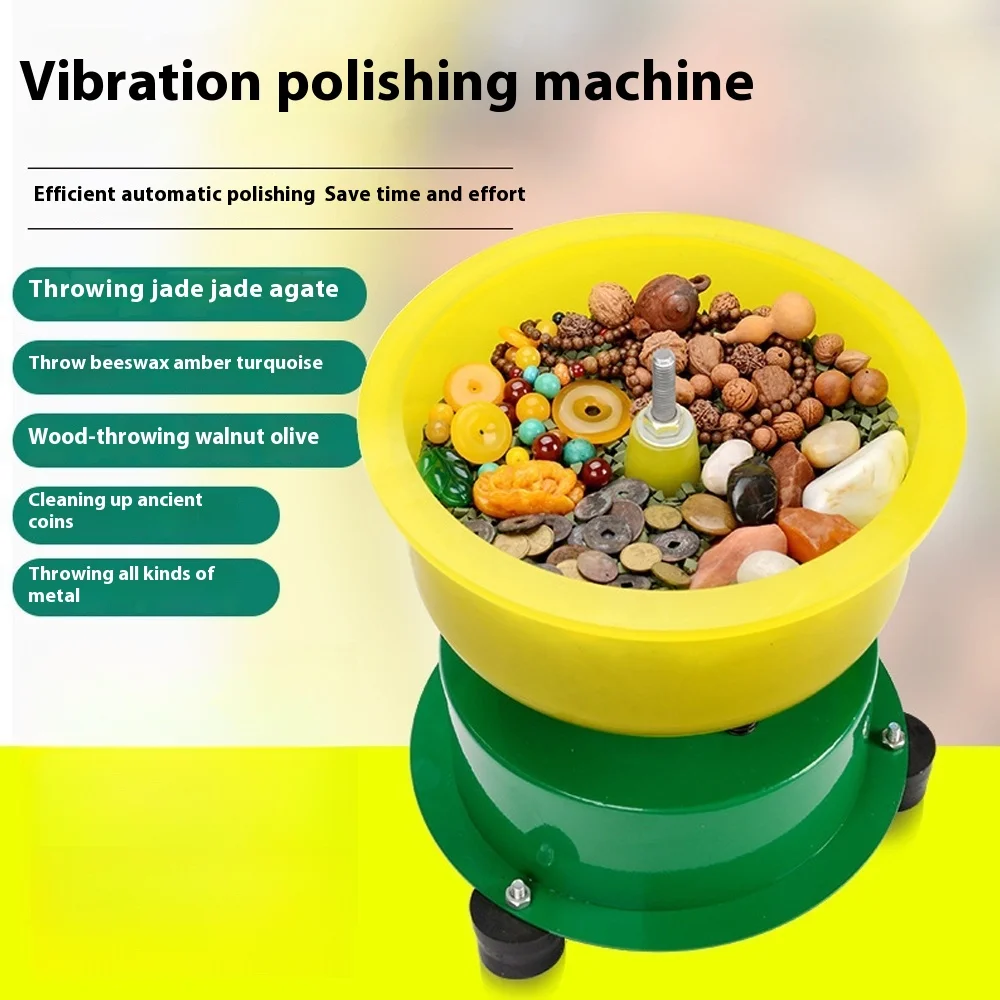 6 Inch Vibratory Tumbler Polishing Machine Jade Agate Grinder Vibrating Barrel Grinder Vibration Polishing Machine