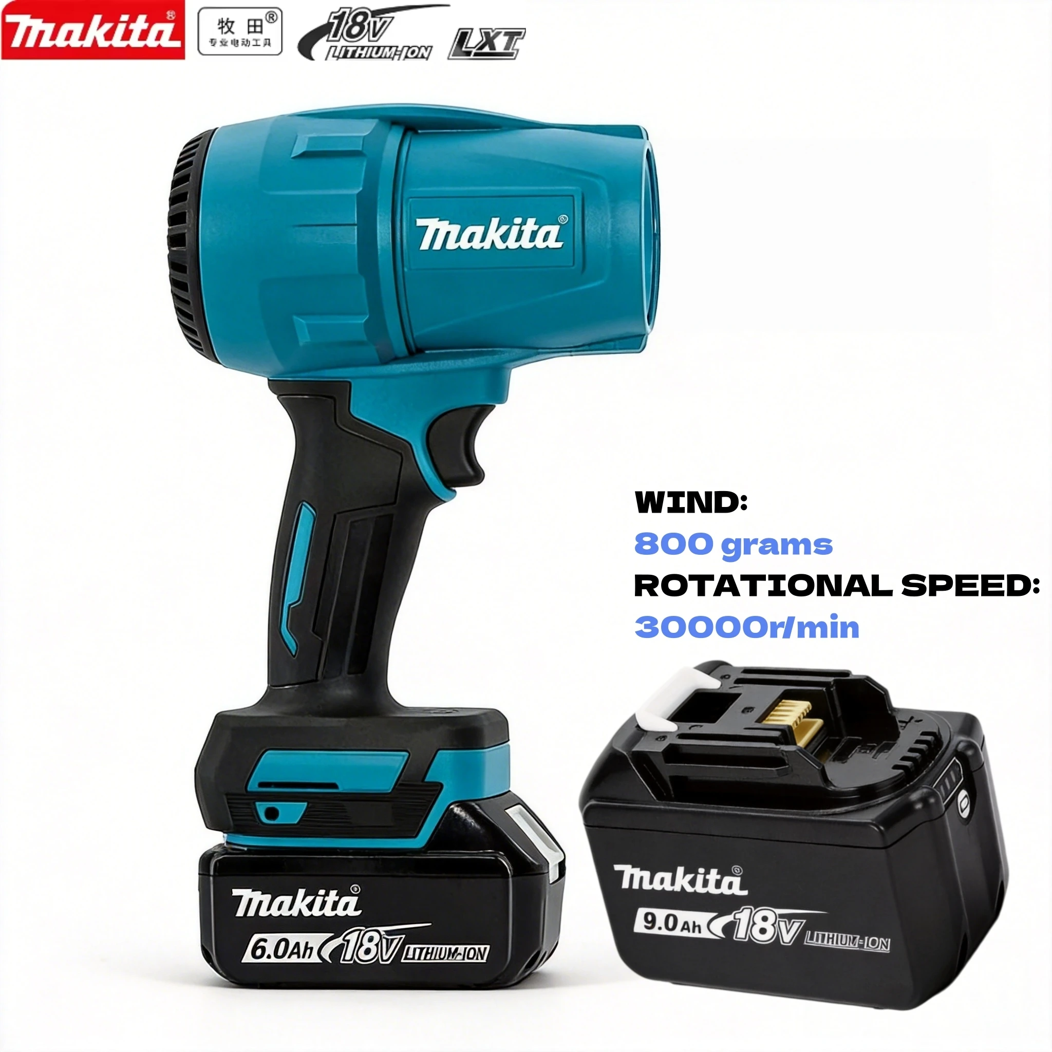 Makita M306 High Power Blower 1080W Fast Drying Capability Ideal for Washing Cars and Removing Water From Surfaces Tools