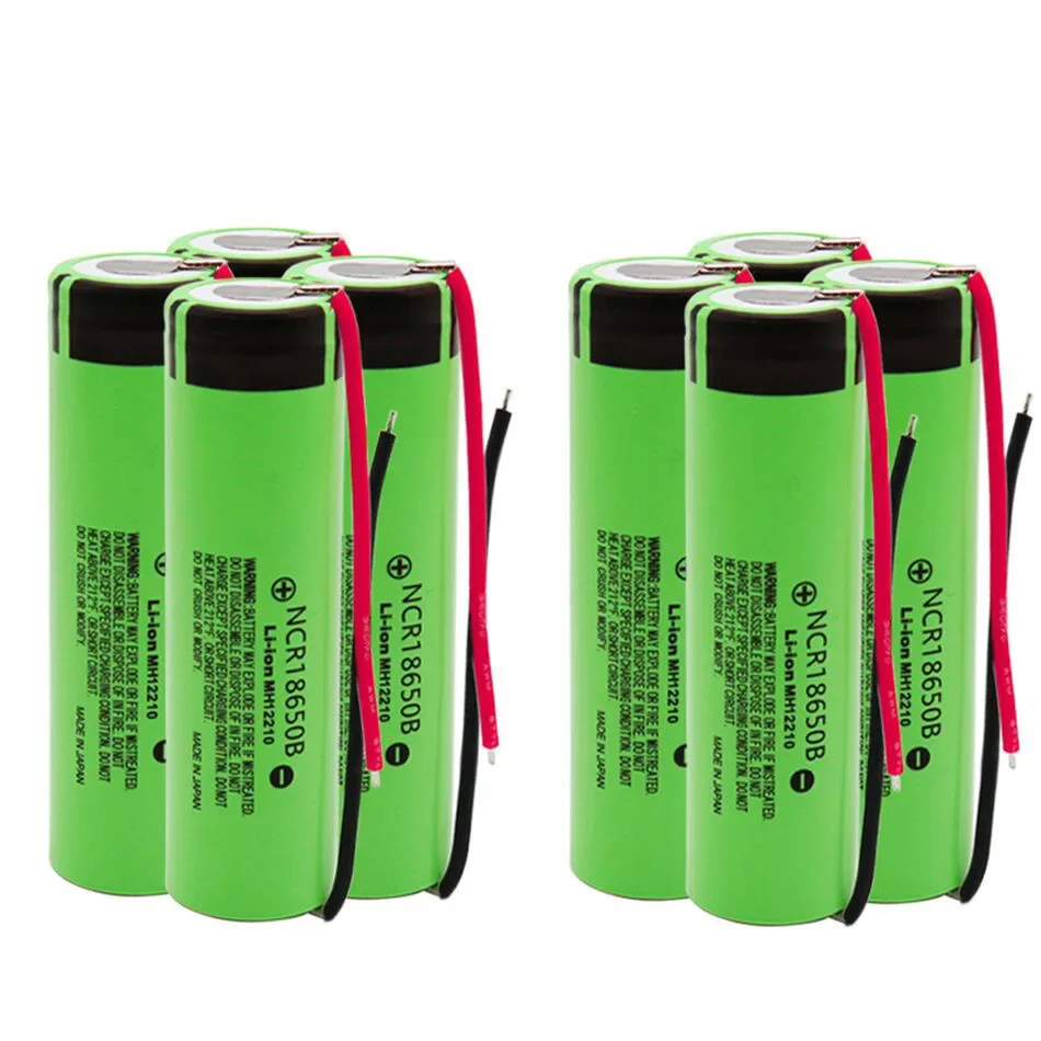 Original Panasonic 18650 battery 3.7v 3400mah ncr18650b rechargeable lithium battery 18650 battery+Panasonic 18650 DIY cable