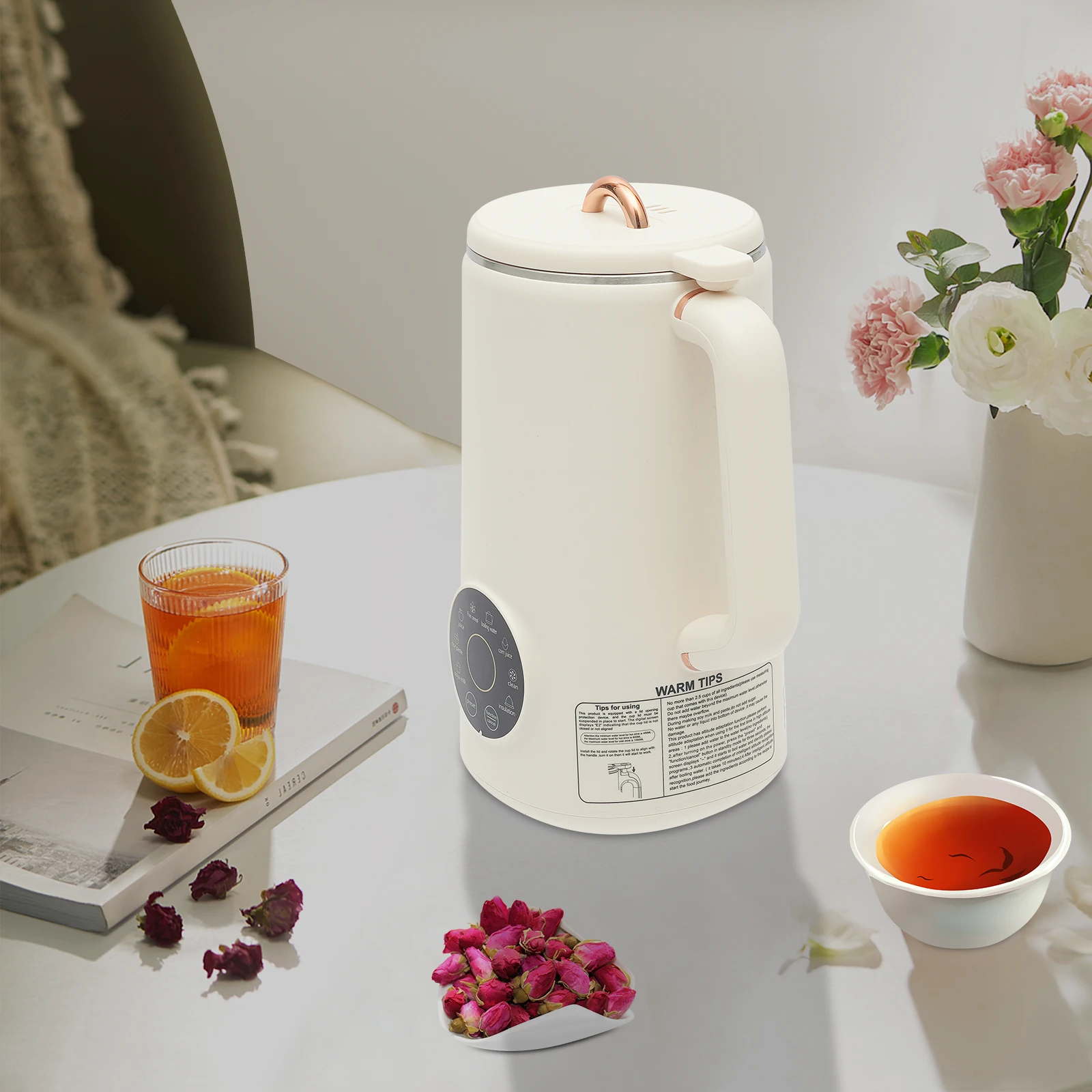 600 W Sojamilchmixer, heißer und kalter Sojamilchbereiter, Küche 1000 ml Sojamilchmaschine 30000 U/min mit 10 Klingen für 3-5 Personen – Detail 4
