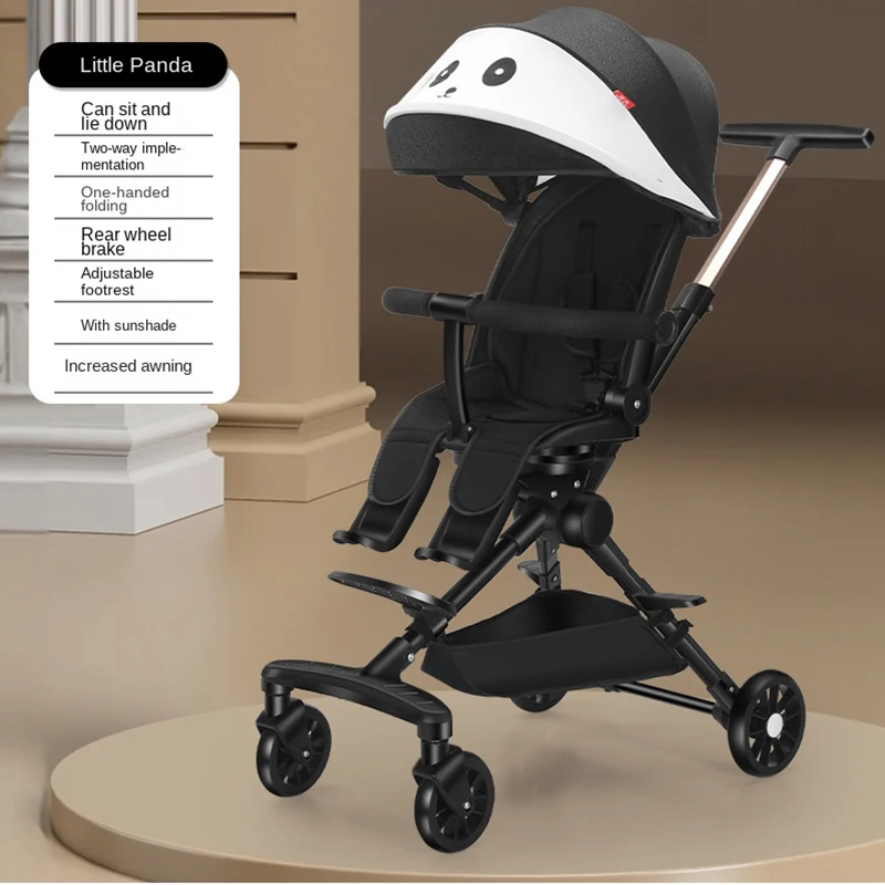 High Landscape Two-Way Baby Stroller, pode sentar ou deitar-se, leve, fácil de transportar, protetor solar, roda antiderrapante, absorção de choque