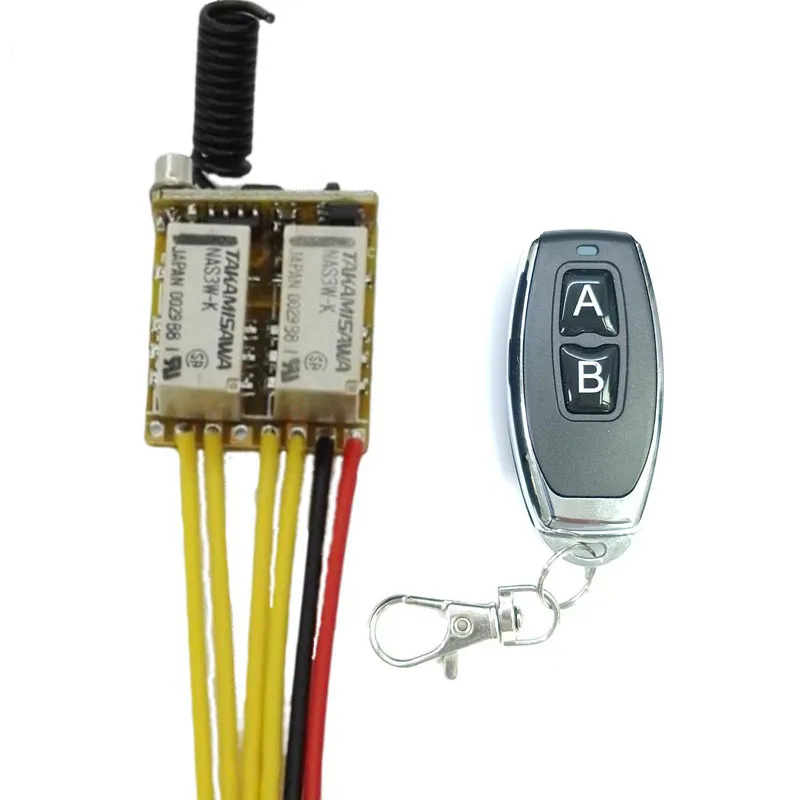 Tiny 2 CH Mini Relay Remote Control Switch Normally Open Close Wireless Switches Key Trigger Button Remote Switch 433 mhz