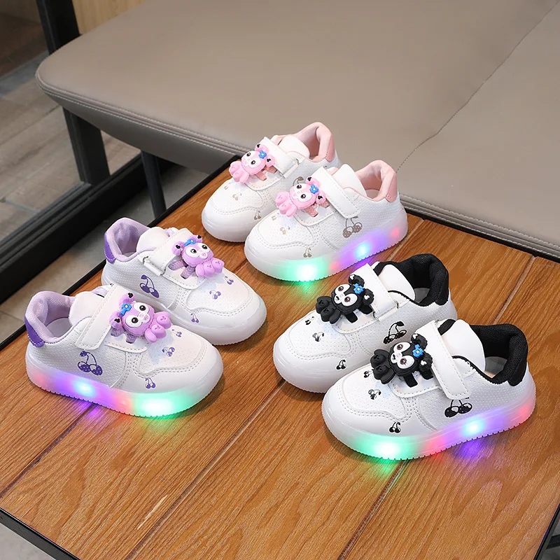 

Zapatillas 2025 Autumn New Kids Sneaker Simple Versatile Girls' Casual Shoes Soft Soled Comfort Boys LED Light Shoes Кроссовки