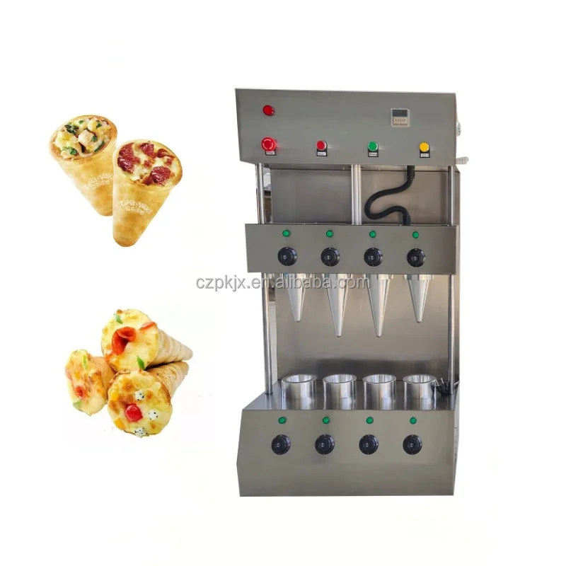 Latest Set Beautiful Taste Pizza Cone Machine Pizza Cone Forming Machine Popular 110v 220v Pizza Cone Showcase