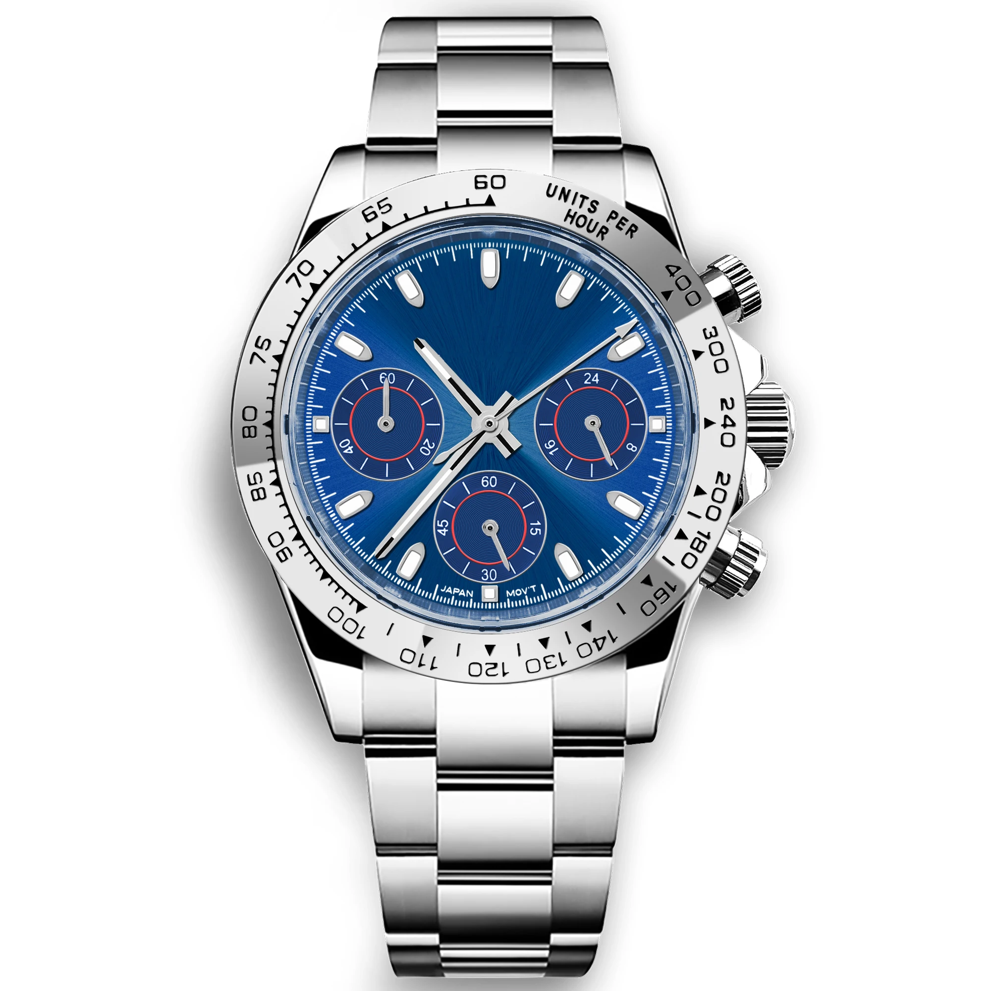 นาฬิกาควอตซ์โลโก้สั่งทำ VK63 นาฬิกาข้อมือผู้ชาย สไตล์ลำลอง แฟชั่น เรืองแสง กันน้ำ 5ATM นาฬิกาโครโนกราฟคุณภาพสูงสำหรับผู้ชาย