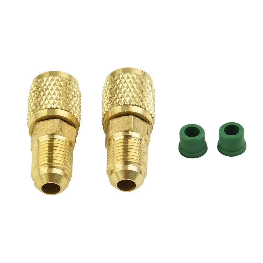 

2Pcs Air Conditioning Adapter Male 5/16" SAE Female 1/4" SAE For R410 R32 Adapter Air Conditioning Adaptor