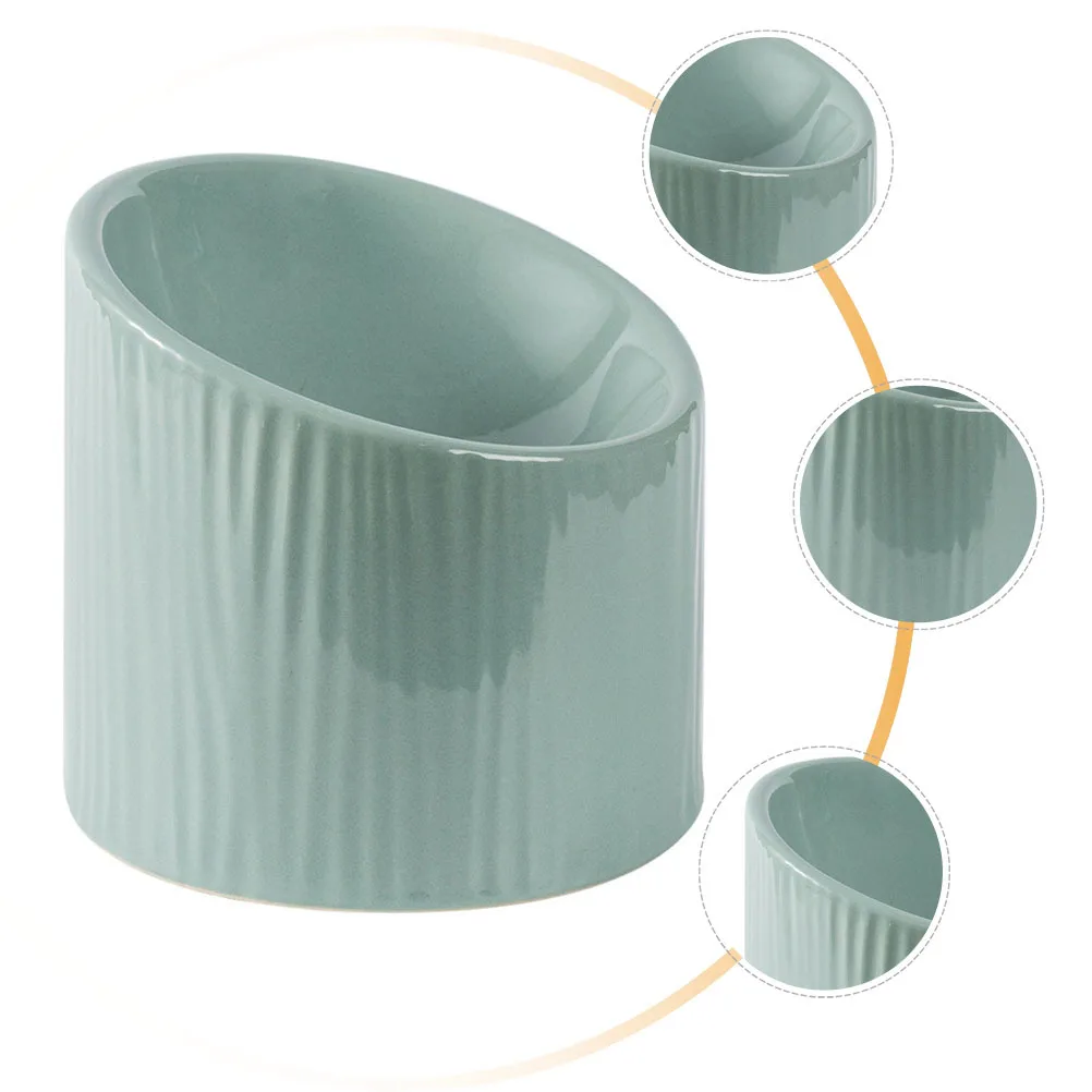 

1Pcs High Foot Pet Simple Durable Ceramic Cat Dog Feeder Basin Non-Slip Feeding Pet Bowl Dog Feeder
