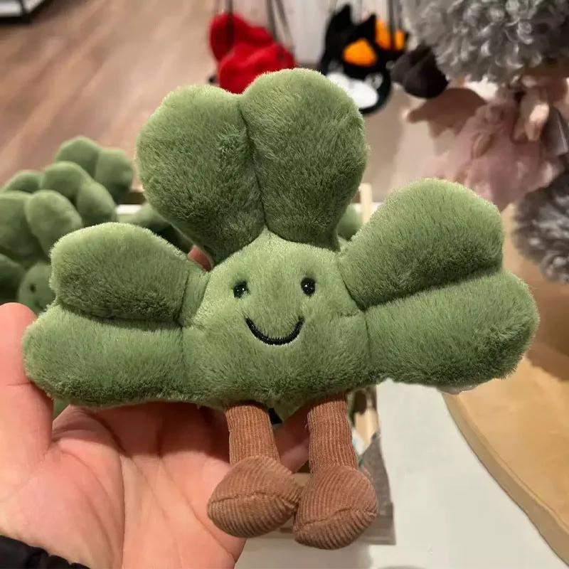 Lustiges Kleeblatt-Plüschkissen, Schlafbegleiter, Simulationspflanzen, Weiche Heilende Cartoon-Puppe, Raumdekoration, Geburtstagsgeschenke, Spielzeug