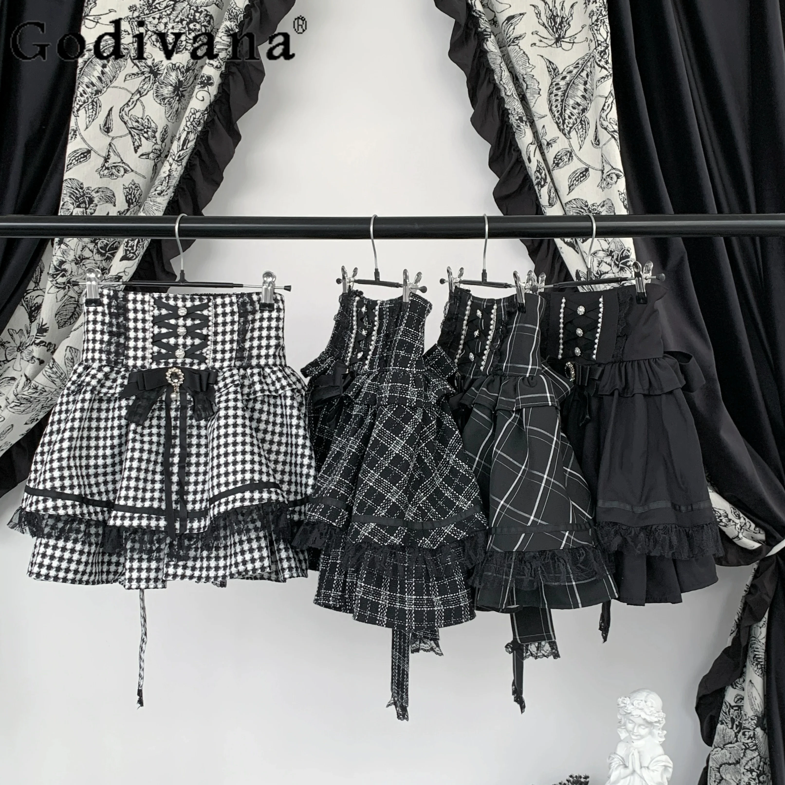 

Japanese Mine Mass-produced Short Skirt 2026 Spring and Summer New Sweet Girl's Lolita High-waisted Skirt Short-sleeved Shirts