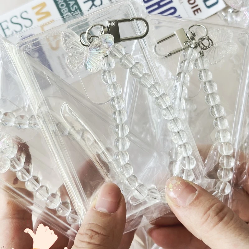 Transparent Card Holder for Woman Beautiful Transparent Butterfly Work Card Holder Student DIY Photo Card Holder