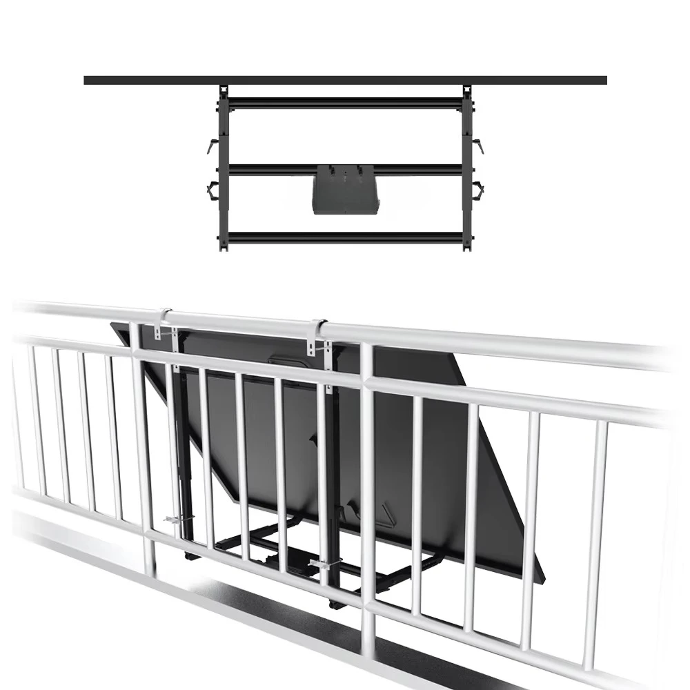 مجموعة نظام التوصيل والتشغيل بالطاقة الشمسية الضوئية مع ألواح ثنائية الوجه أحادية ووحدة تحكم MPPT لتركيب الشرفة