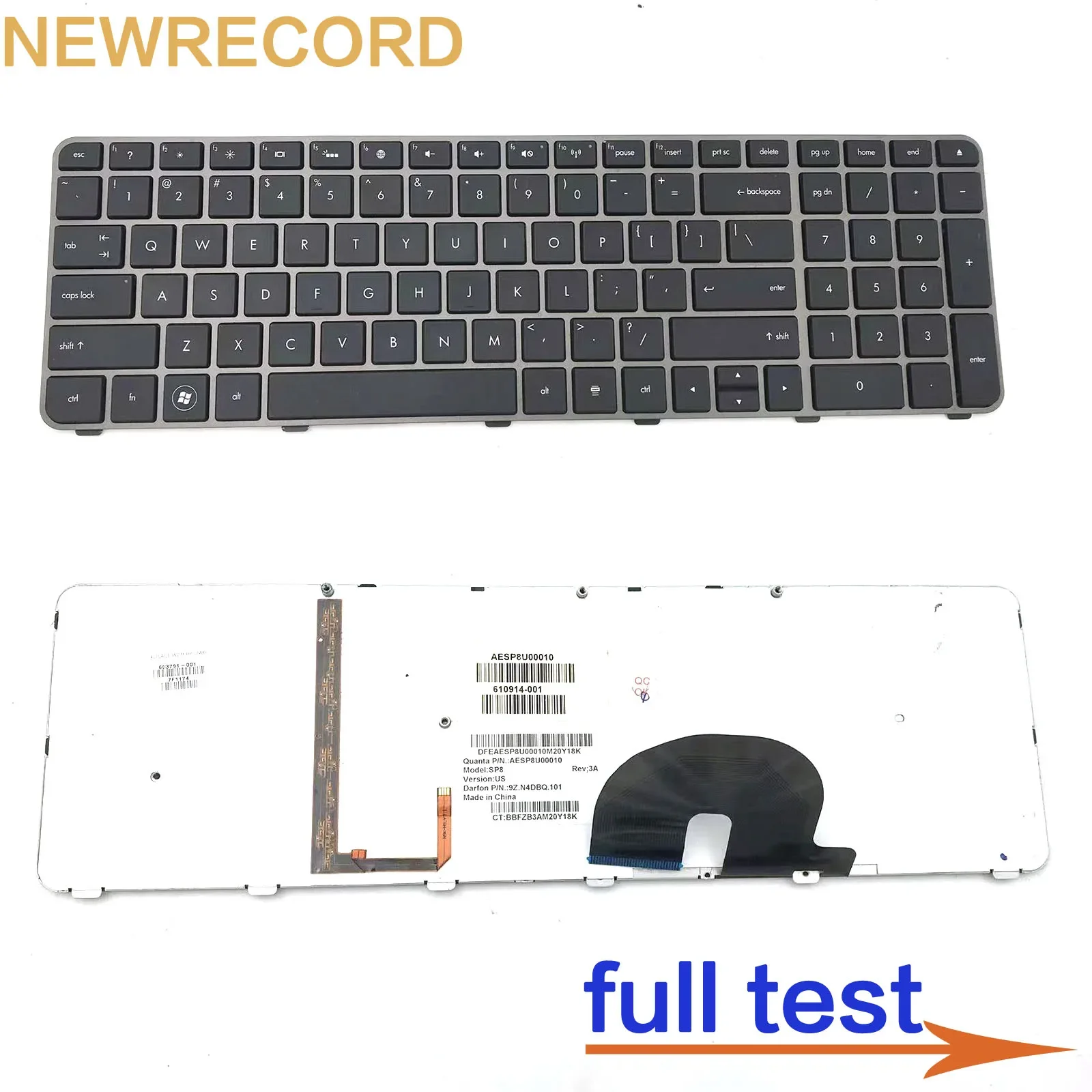 

For HP Envy 17 Series Keyboard 603791-001 610914-001 SP8 9Z.N4DBQ.101 AESP8U00010 US Version