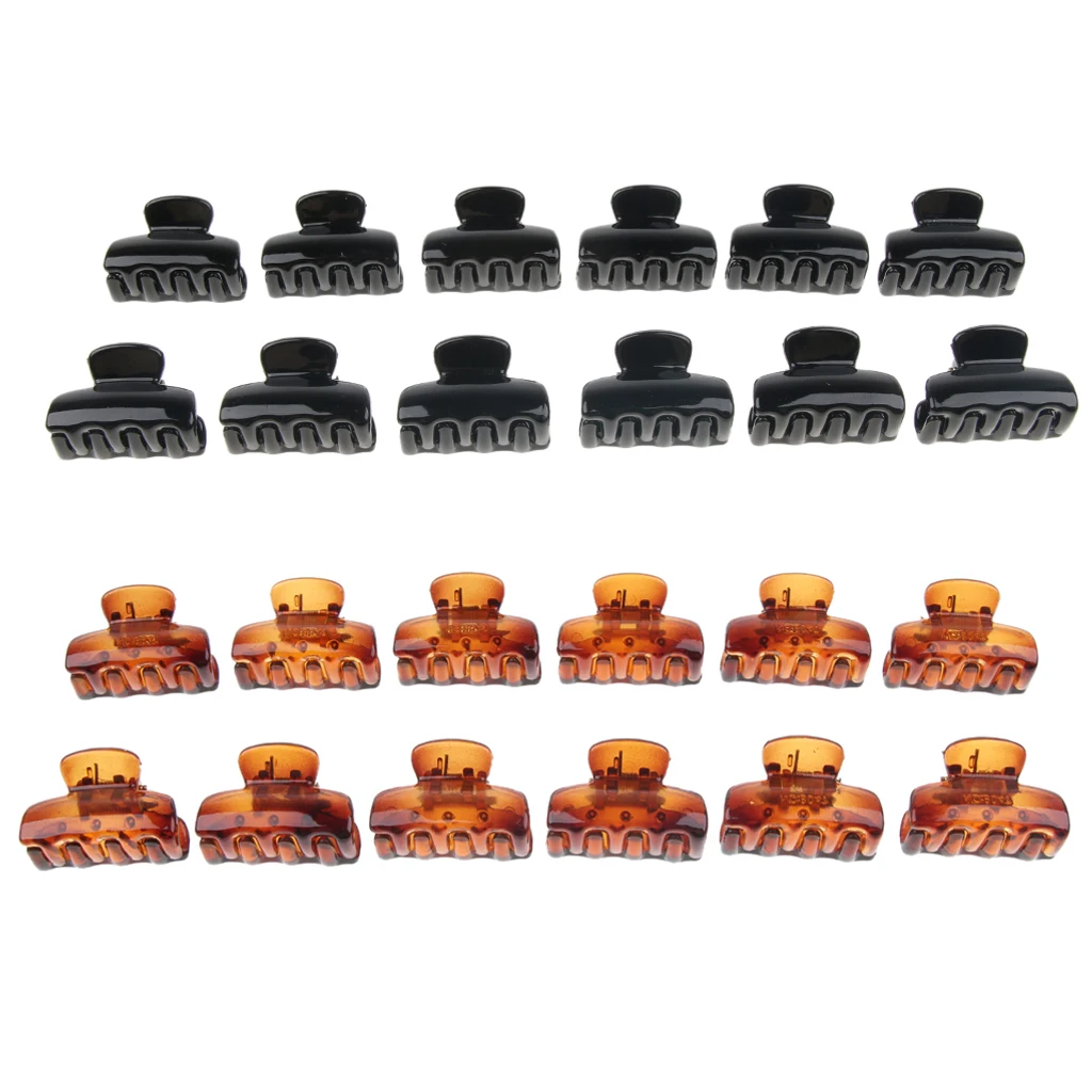 12 /Pack Small Resin Hair Clip Grip Claw Clamp Styling Accessories