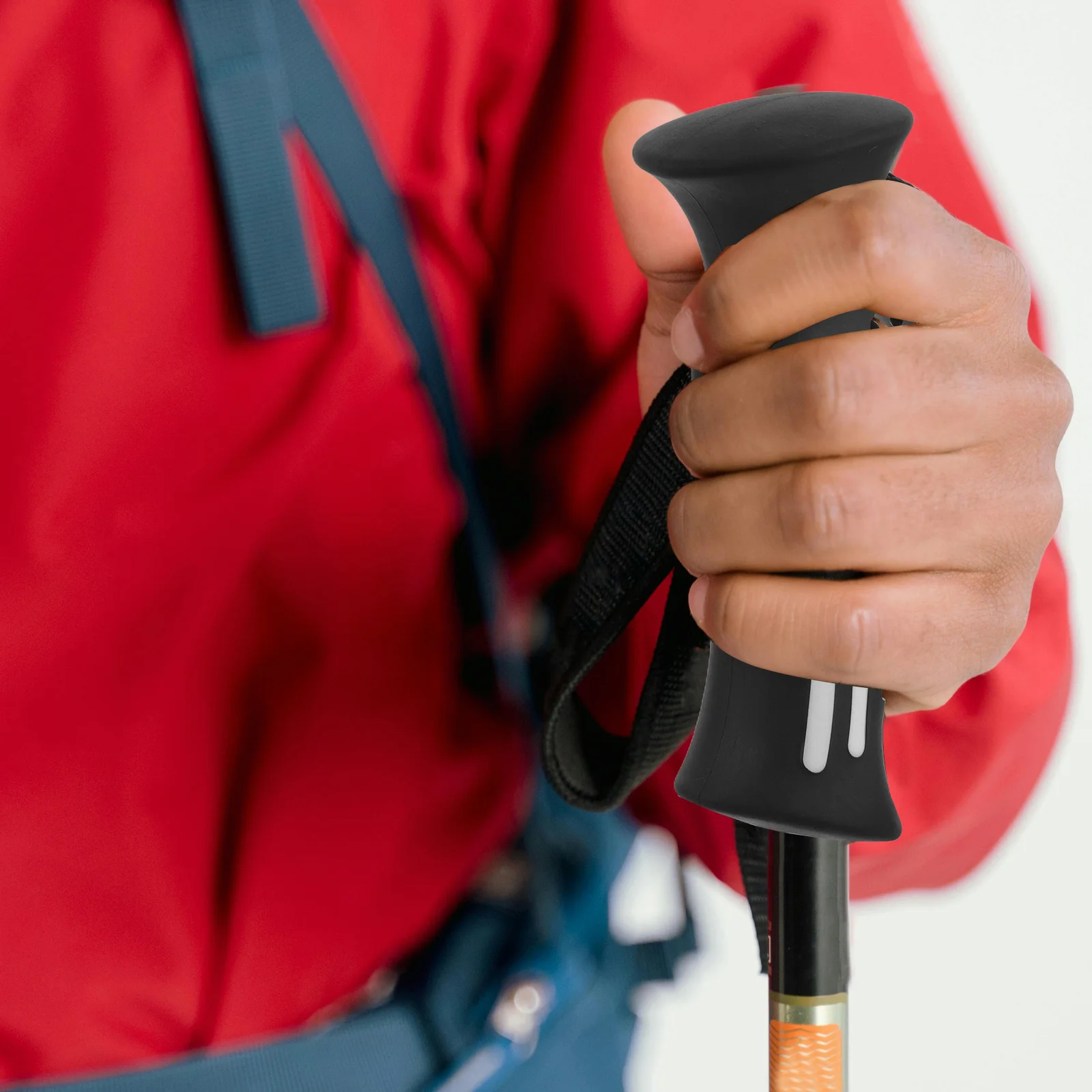 مقبض عمود الرحلات المريح المتين مع حزام معصم وقبضة مريحة للمشي لمسافات طويلة والتزلج والتسلق والأنشطة الخارجية