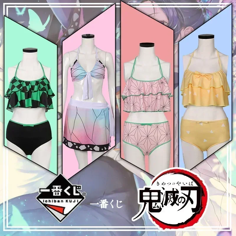 HN8 Kochou Shinobu sexy swimwear deadslayer theme tanjiou nezuko Agatsuma zenitsu cosplay bikini dress up Halloween gift)4Dc